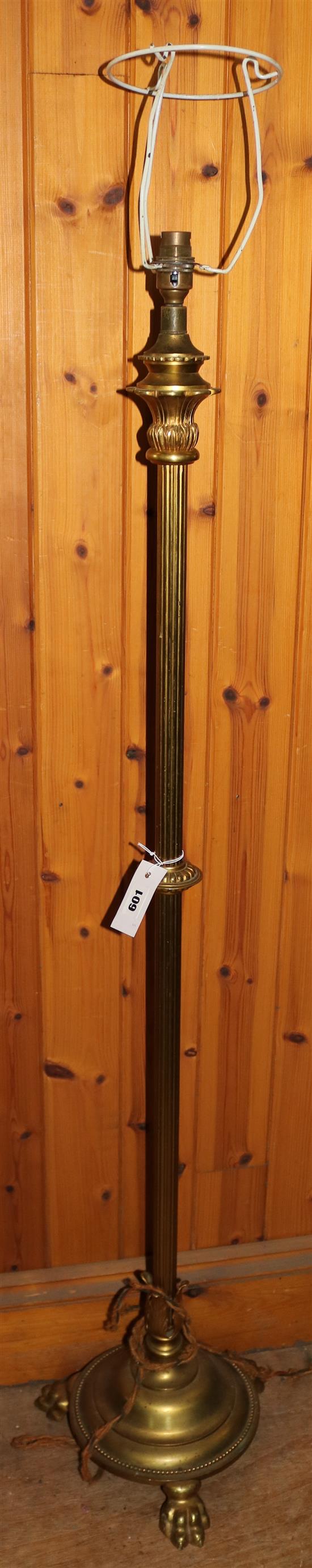 Brass standard lamp